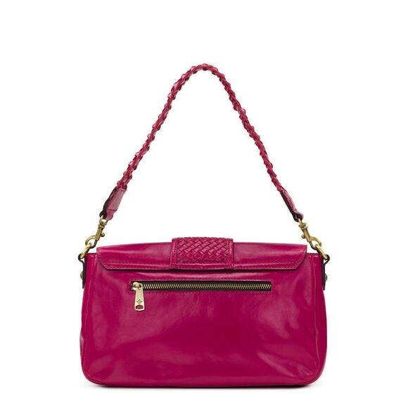 NWT Patricia Nash Fuchsia Elba Flap Convertible Crossbody Distressed Leather - Picture 5 of 13